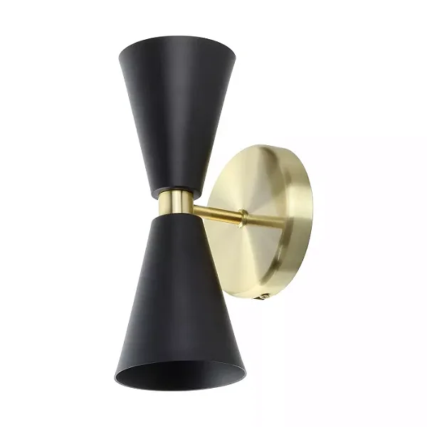 ARANDELA SPOTLINE 886/2 PARMA FACHO DUPLO 26X12CM ALUMÍNIO PRETO C/ DOURADO 2XGU10