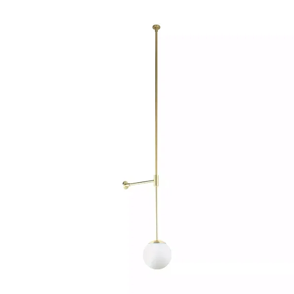 ARANDELA SPOTLINE 997/1 CORNER Ø15X145CM ALUMÍNIO DOURADO E GLOBO LEITOSO 1XE27