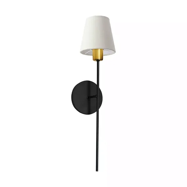 ARANDELA SPOTLINE 817/1 TORCH 50X9X14CM ALUMÍNIO PRETO C/ CÚPULA BRANCA  1XE27