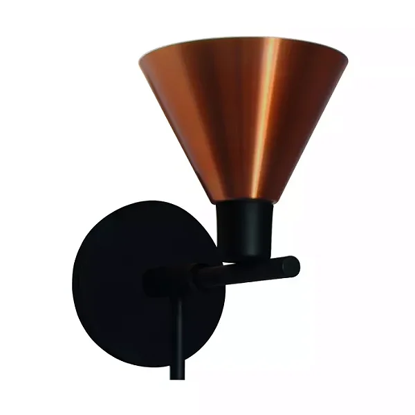 ARANDELA SPOTLINE 821/1 MADRI 27X16X20CM ALUMÍNIO PRETO E COBRE ESCOVADO 1XE27