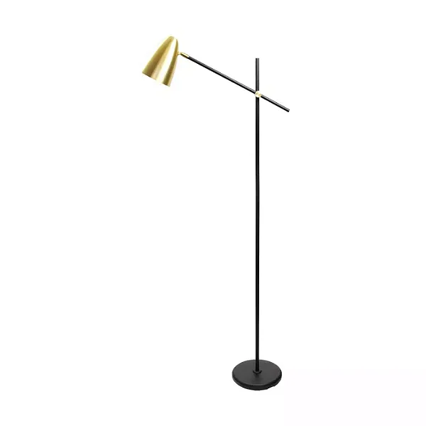COLUNA SPOTLINE 854/1 CHÃO PISO SOUL 135X54CM ALUMÍNIO PRETO C/ DOURADO ESCOVADO 1XE27