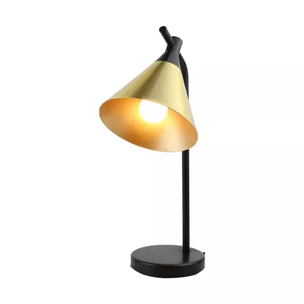 ABAJUR SPOTLINE 991/1 MALTA 43X24CM ALUMÍNIO PRETO C/ DOURADO ESCOVADO 1XE27