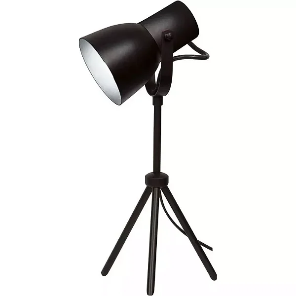 ABAJUR SPOTLINE 665/1 CITY TRIPÉ Ø14X38CM ALUMÍNIO PRETO 1XE27