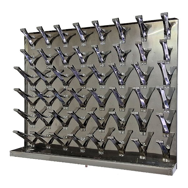 Escorredor de Copos de Parede Copeira 48 Copos Inox