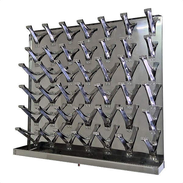 Escorredor de Copos de Parede Copeira 42 Copos Inox