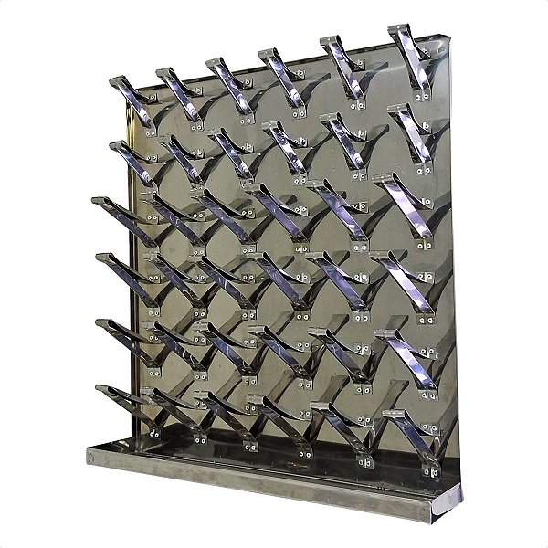 Escorredor de Copos de Parede Copeira 36 Copos Inox