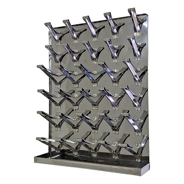 Escorredor de Copos de Parede Copeira 30 Copos Inox