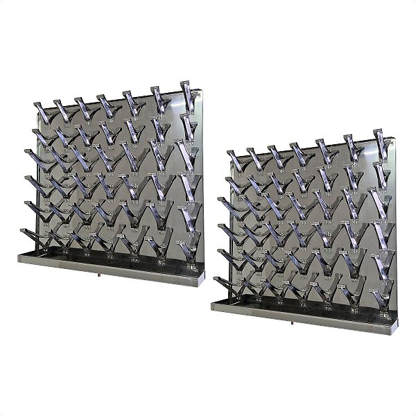 2 Escorredores de Copos de Parede Copeira 42 Copos Inox