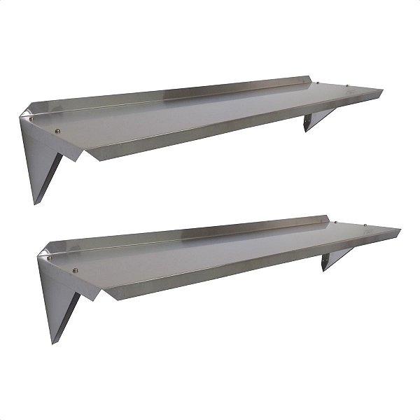 2 Prateleiras Aérea 75 x 30 cm Inox