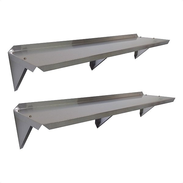 2 Prateleiras Aérea 120 x 30 cm Inox