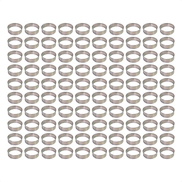 100 Aros Modelador Pão Hambúrguer 17 x 3 cm Alumínio 0,7 mm