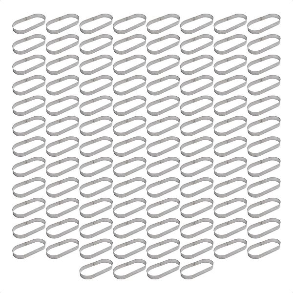 100 Aros Modelador Pão Hot Dog 20 x 9 x 3 cm Alumínio 0,5 mm