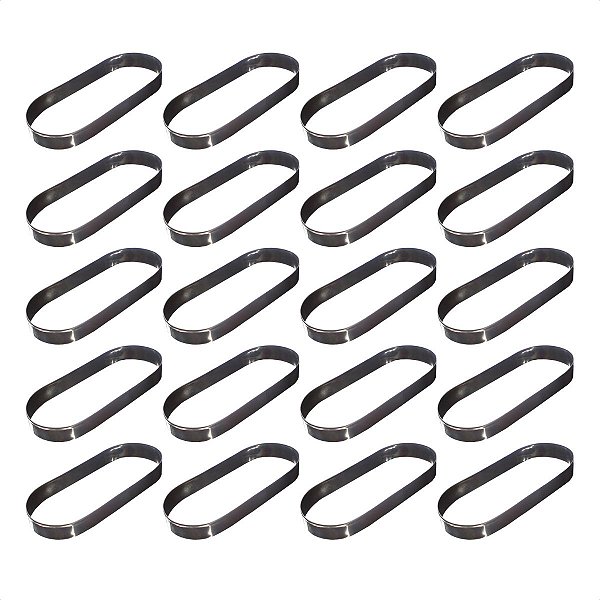 20 Aros Modelador Pão Hot Dog 20 x 9 x 3 cm Inox