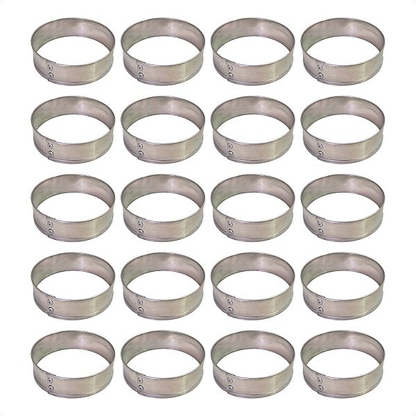 20 Aros Modelador Pão Hambúrguer 13 x 3 cm Alumínio 0,7 mm