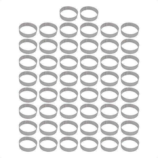 50 Aros Modelador Pão Hambúrguer 12 x 3 cm Alumínio 1 mm