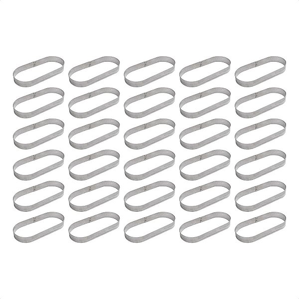 30 Aros Modelador Pão Hot Dog 20 x 9 x 3 cm Alumínio 0,5 mm