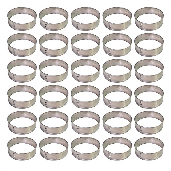 30 Aros Modelador Pão Hambúrguer 15 x 3 cm Alumínio 0,7 mm