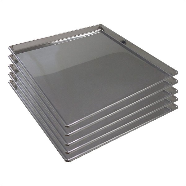 5 Assadeiras Pão Doce Lisas 35 x 35 x 2 cm Inox