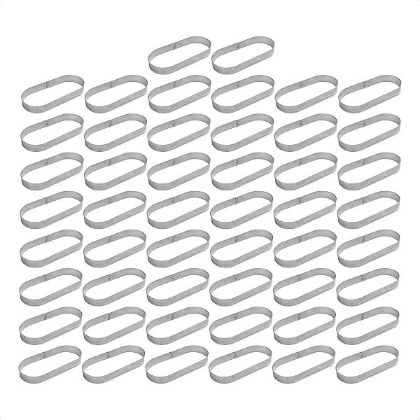 50 Aros Modelador Pão Hot Dog 20 x 9 x 3 cm Alumínio 0,5 mm