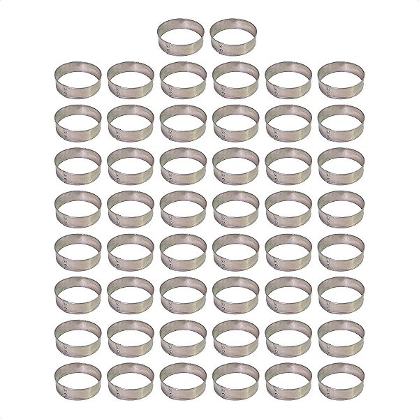 50 Aros Modelador Pão Hambúrguer 13 x 3 cm Alumínio 0,7 mm