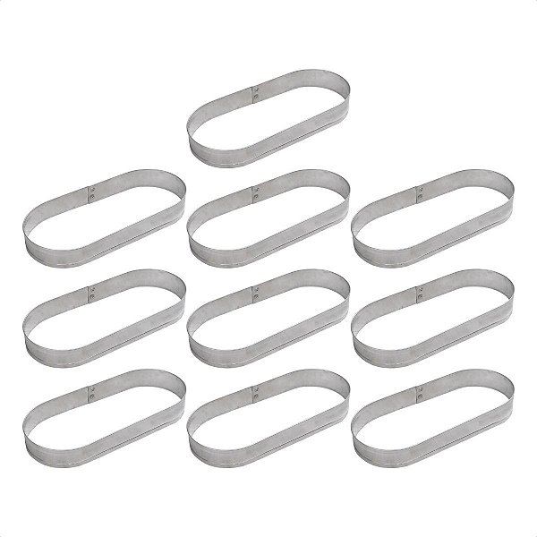10 Aros Modelador Pão Hot Dog 20 x 9 x 3 cm Alumínio 0,5 mm