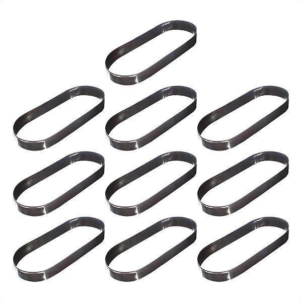 10 Aros Modelador Pão Hot Dog 20 x 9 x 3 cm Inox