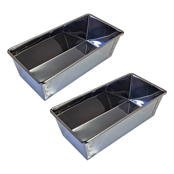 2 Formas Pão Caseiro 23 x 13 x 7,5 cm Inox