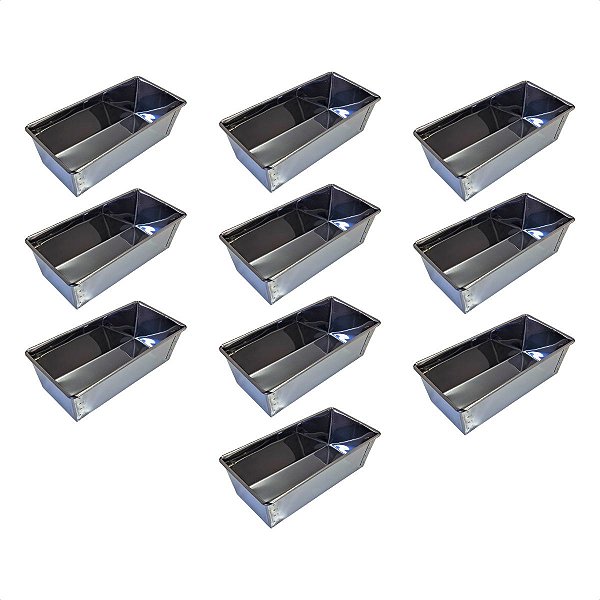 10 Formas Pão Caseiro 23 x 13 x 7,5 cm Inox
