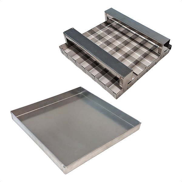 Cortador de Brownie 36 Pedaços 5 x 5 cm Inox + Assadeira