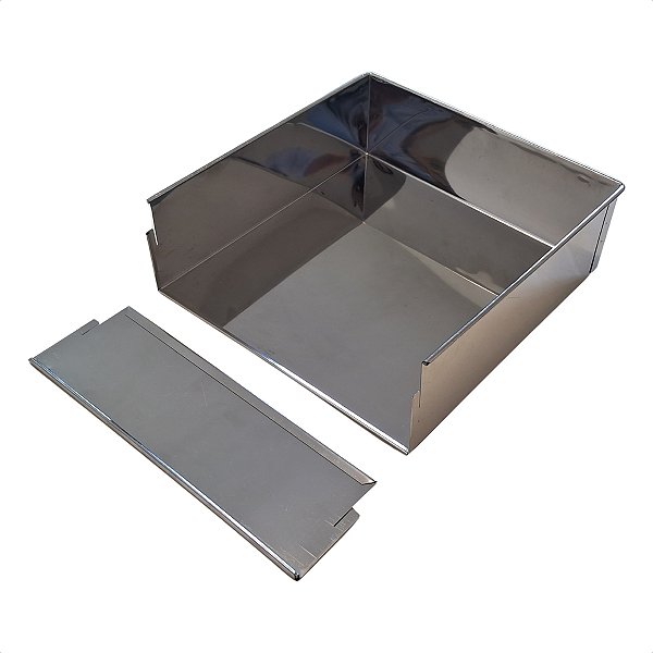 Forma com Tampa Lateral Removível 30 x 30 x 10 cm Inox