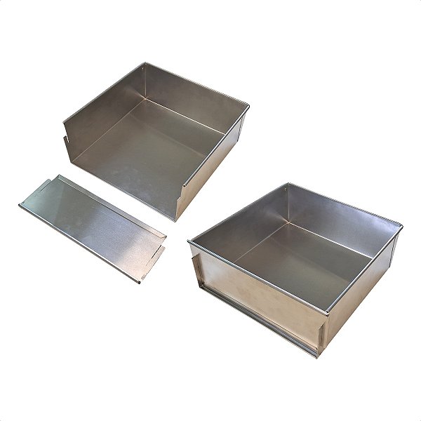 2 Formas com Tampa Lateral Removível 30 x 30 x 10 cm Alumínio