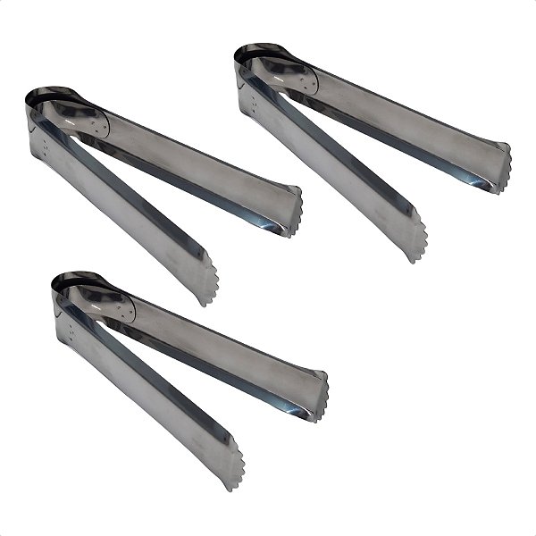 3 Pegadores Pão Salgado Mola Reforçado Inox