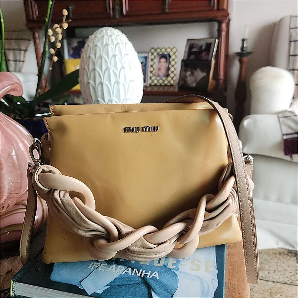 bolsa miu miu caramelo