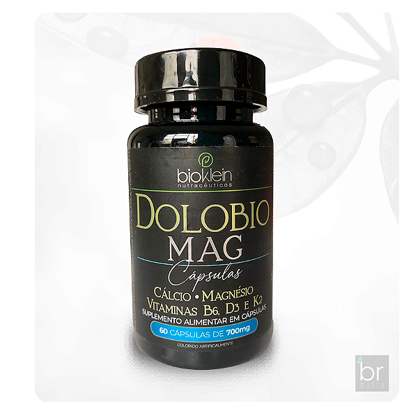 BIOKLEIN DOLOBIO MAG | Cálcio, Magnésio, Vitaminas B6, D3 e K2 - 60 Cápsulas 700mg