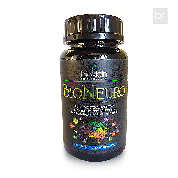 BIONEURO | Arginina, Lisina, Inositol, Vitaminas e Minerais - 60 Cápsulas 550mg