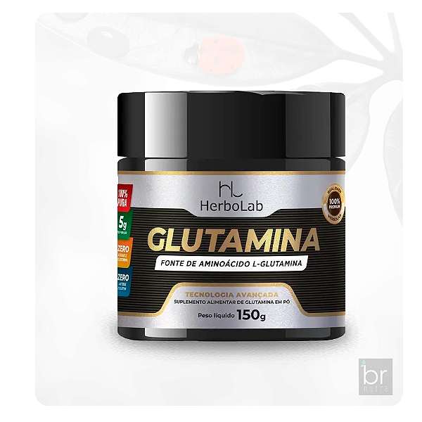 Glutamina Herbolab (L-Glutamina) - Suplemento alimentar em pó 150g - 100% Pura