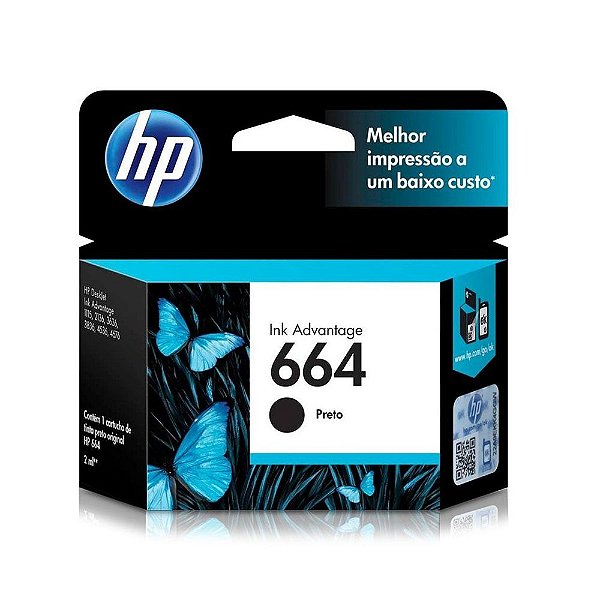 Cartucho HP 664 | F6V29AB Preto Original 2ml