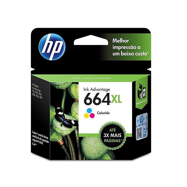 Cartucho HP 664XL | F6V30AB Colorido Original 8ml