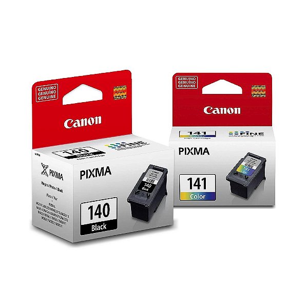Kit de Cartucho Canon PG-140 Preto 11ml + CL-141 Colorido 15ml Original