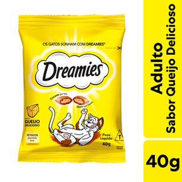 Petisco Whiskas Dreamies Sabor Queijo Irresistível para Gatos 40g