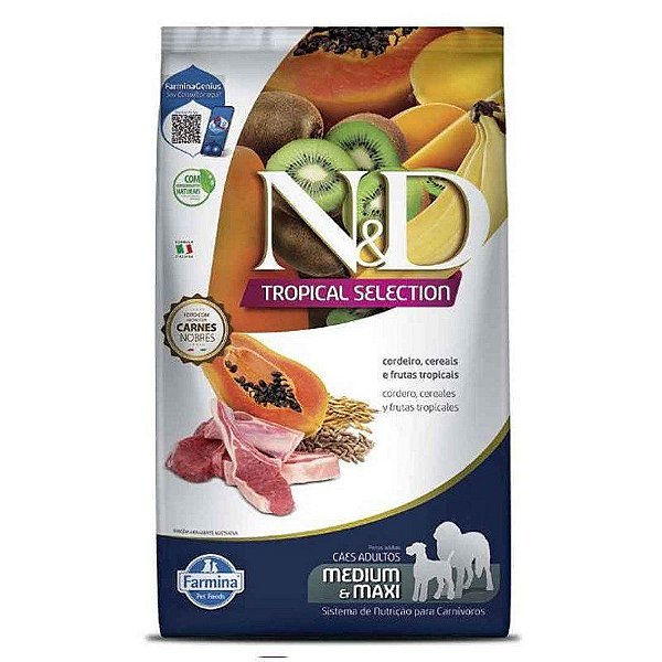 Ração Adulto Para Cães De Porte Médio e Grande Com Cordeiro e Frutas Farmina 15kg