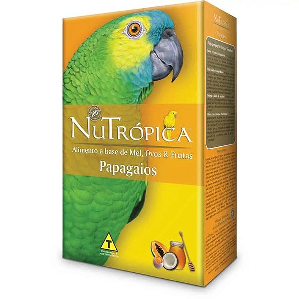 Farinhada Nutrópica Papagaio Mel e Frutas Completa Nutrição Premium para Aves 300g 1 un