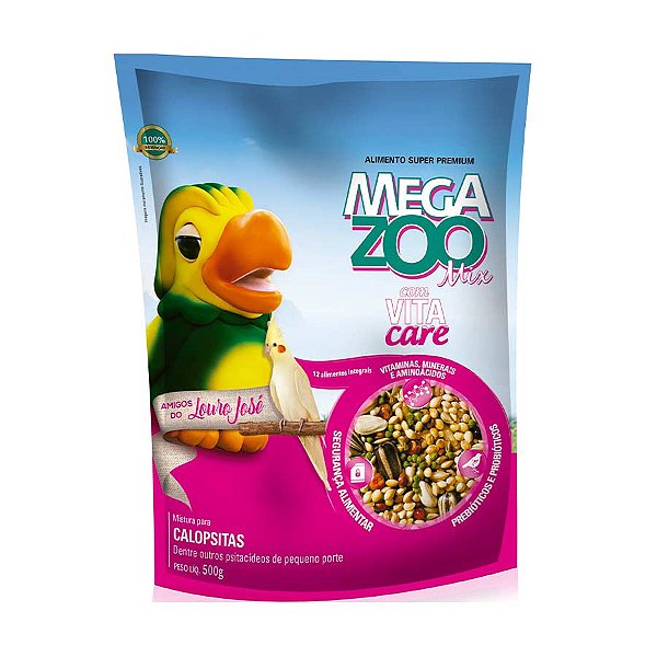 Ração Mix Megazoo Para Calopsita Louro José 500g