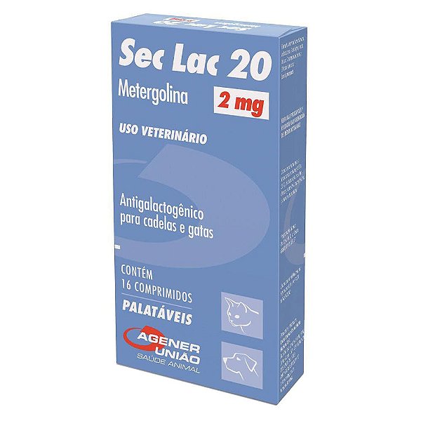 Antigalactogênico Sec Lac Para Cadelas E Gatas 2mg C/16 Comprimidos