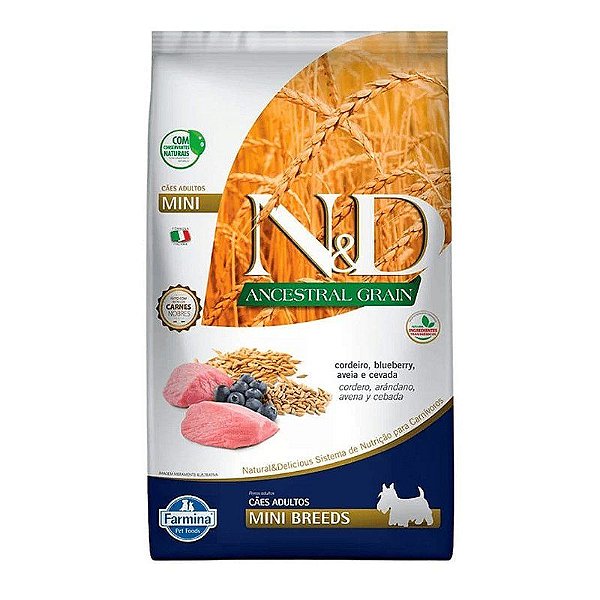 Ração Farmina N&D Ancestral Grain Cordeiro e Blueberry para Cães 2,5kg