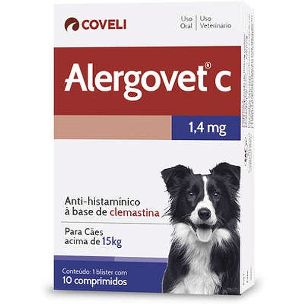 Antialérgico Coveli Alergovet C Alívio Eficaz para Alergias 10 Comprimidos