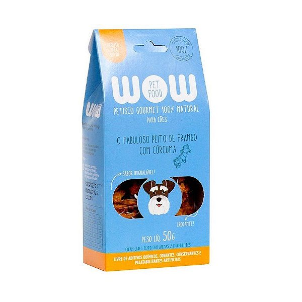 Petisco Sabor Frango e Cúrcuma WOW Pet Food 50g