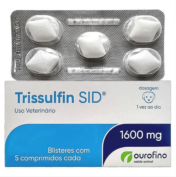 Antimicrobiano Trissulfin 1600mg Ourofino - Tratamento de Infecções - 5 Comprimidos