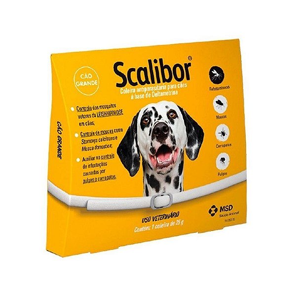 Coleira Antiparasitas Scalibor MSD para Proteção Prolongada - 65cm