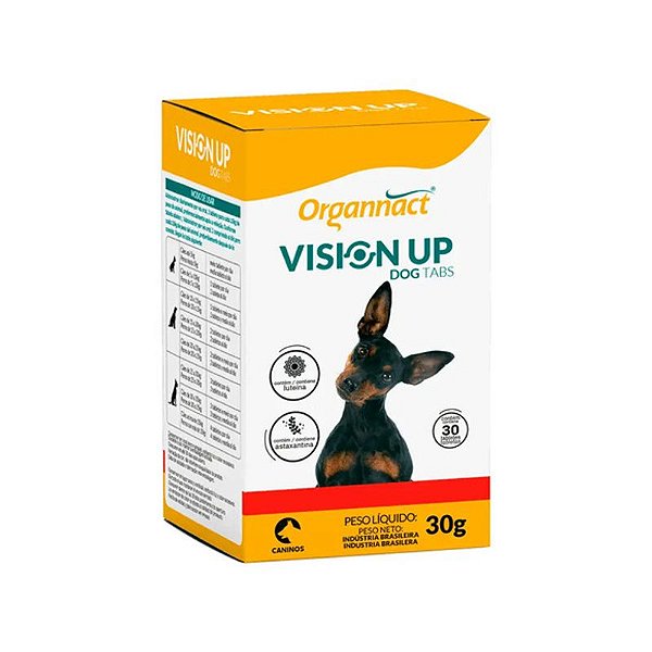 Suplemento Vision Up Organnact Com 30 Tabletes Para Saúde Ocular De Pets